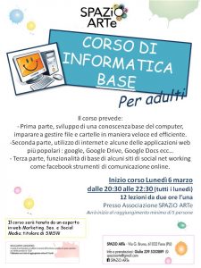 Corso base per computer a Fano, marzo 2017